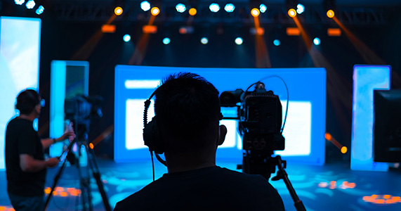 audio and video production at event