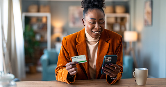 loyal customer making purchase on mobile device